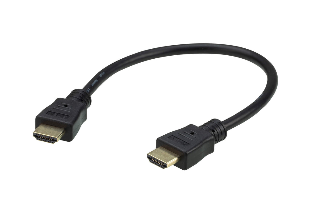 ATEN 0.3m 4K HDMI High Speed Ethernet cable, supports up to 4096 x 2160 @ 60Hz, High quality tinned copper wire with Gold-plated connectors ATEN