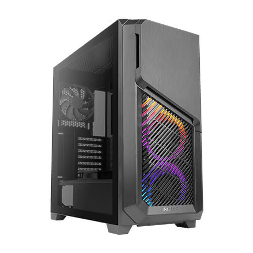 ANTEC DP502 FLUX High Airflow, ATX, Tempered Glass with 3x ARGB Fans in Front, 1x Rear, 1x PSU Shell (Reverse Fan blade) Gaming Case ANTEC