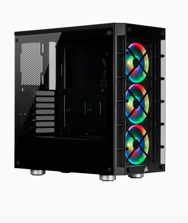 CORSAIR  iCUE 465X RGB ATX BLACK (LL120 RGB Fan) Mid-Tower Smart Case v2 CORSAIR