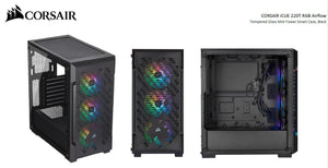 CORSAIR iCUE 220T RGB Airflow Smart ATX, mATX, Mini-ITX Case - Black. 2 Years Warranty. CORSAIR