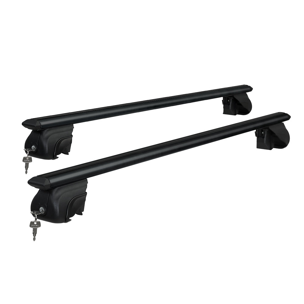 Universal Car Roof Rack Aluminium Cross Bars Adjustable 135cm Black Upgraded Holder Adjustable Car 90kgs load Carrier Deals499