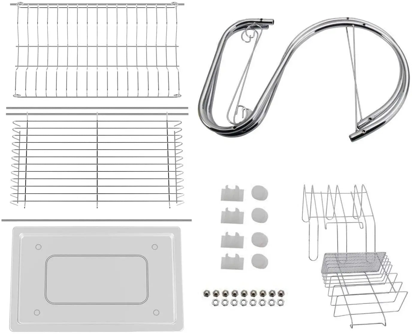CARLA HOME 2 Tier Dish Rack with Drain Board for Kitchen Counter and Plated Chrome Dish Dryer Silver 42 x 25,5 x 38 cm Deals499