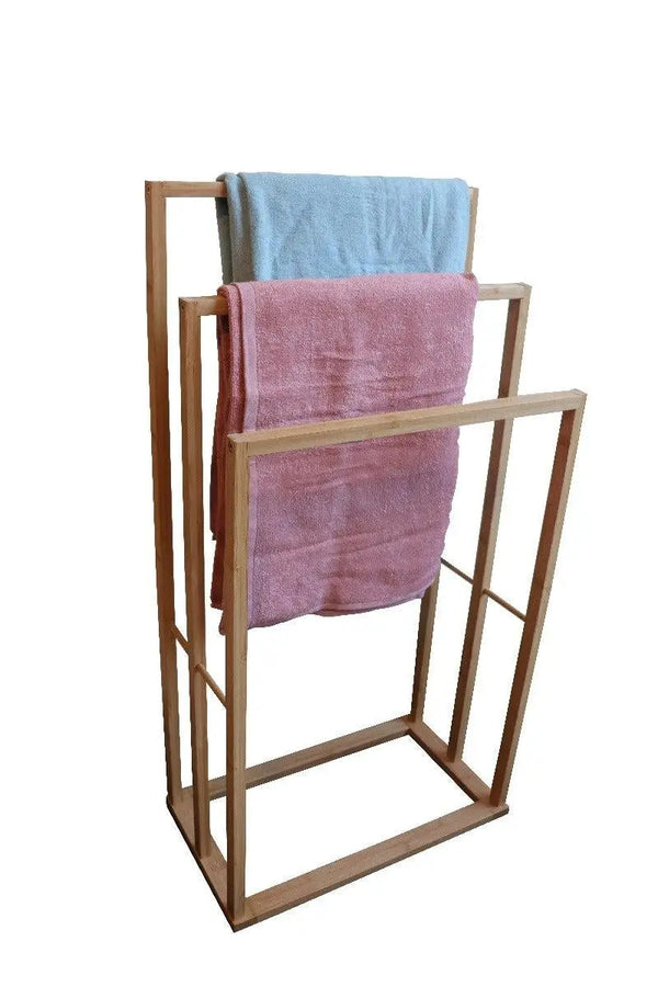 CARLA HOME Bamboo Towel Bar Holder Rack 3-Tier Freestanding for Bathroom and Bedroom Deals499