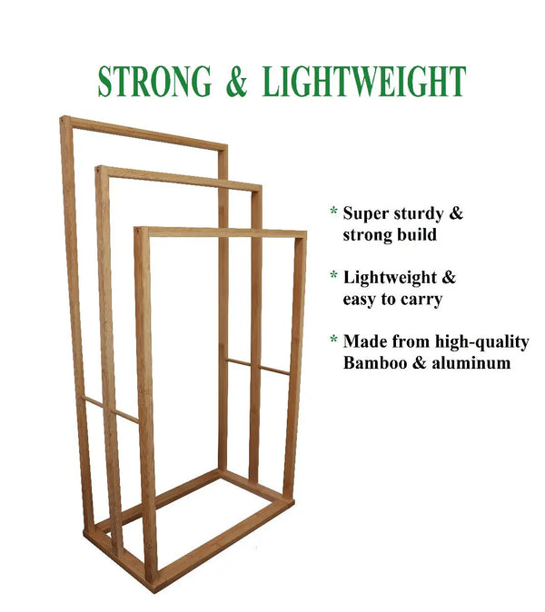 CARLA HOME Bamboo Towel Bar Holder Rack 3-Tier Freestanding for Bathroom and Bedroom Deals499