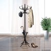 CARLA HOME Brown Coat Rack with Stand Wooden Hat and 12 Hooks Hanger Walnut tree Deals499
