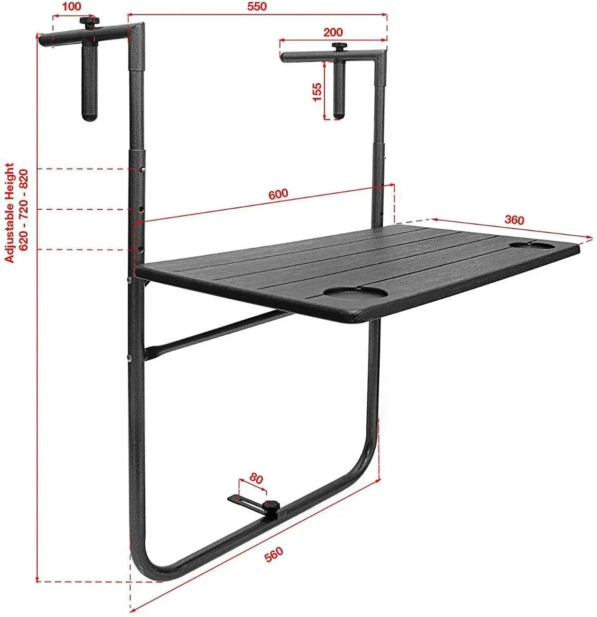 CARLA HOME Shelf Wood Grain Finish Balcony Table Deals499