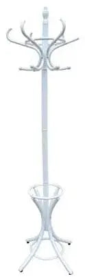 CARLA HOME White Coat Rack with Stand Wooden Hat and 12 Hooks Hanger Walnut tree Deals499