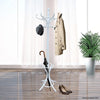 CARLA HOME White Coat Rack with Stand Wooden Hat and 12 Hooks Hanger Walnut tree Deals499