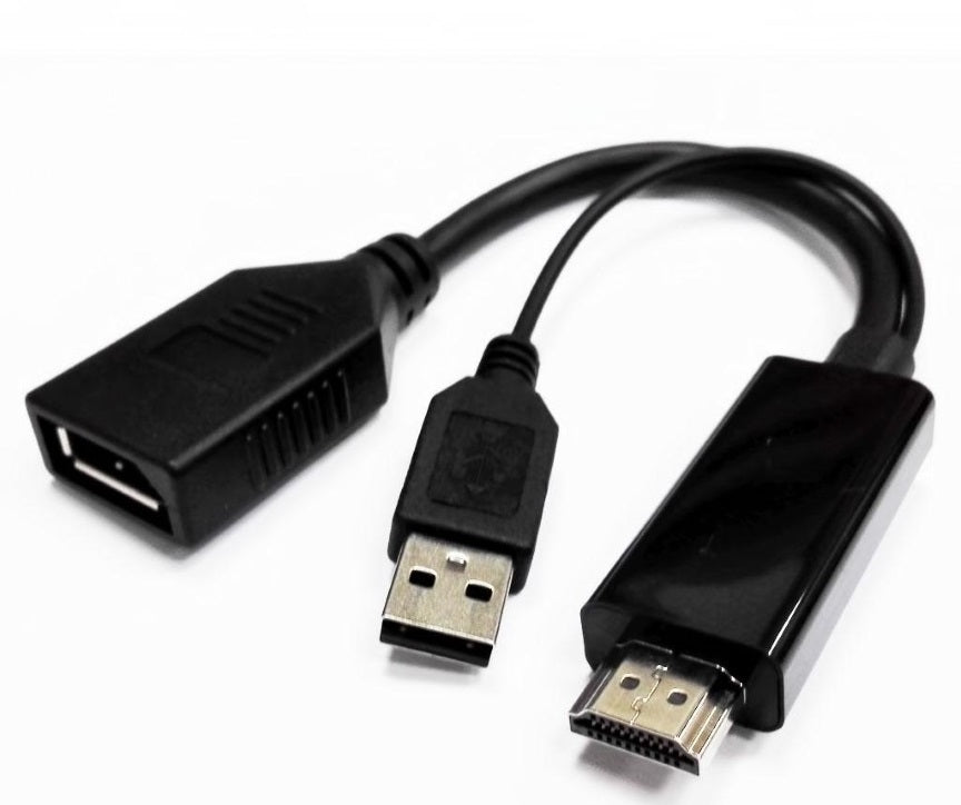 8WARE HDMI to DisplayPort DP Male to Female with USB (for power) Adapter Cable 8WARE