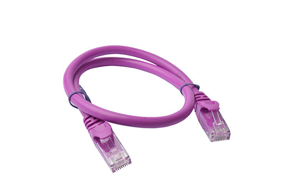 8WARE Cat6a UTP Ethernet Cable 25cm SnaglessÂ Purple 8WARE