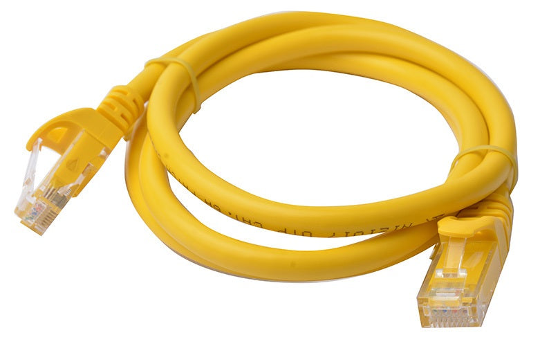 8WARE Cat6a UTP Ethernet Cable 1m Snagless Yellow 8WARE