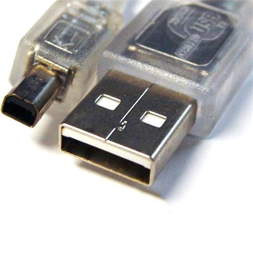 8WARE USB 2.0 Cable 3m A to B 4-pin Mini Transparent Metal Sheath UL Approved 8WARE