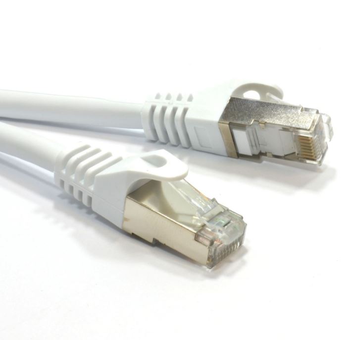 ASTROTEK CAT6A Shielded Cable 1m Grey/White Color 10GbE RJ45 Ethernet Network LAN S/FTP LSZH Cord 26AWG PVC Jacket ASTROTEK