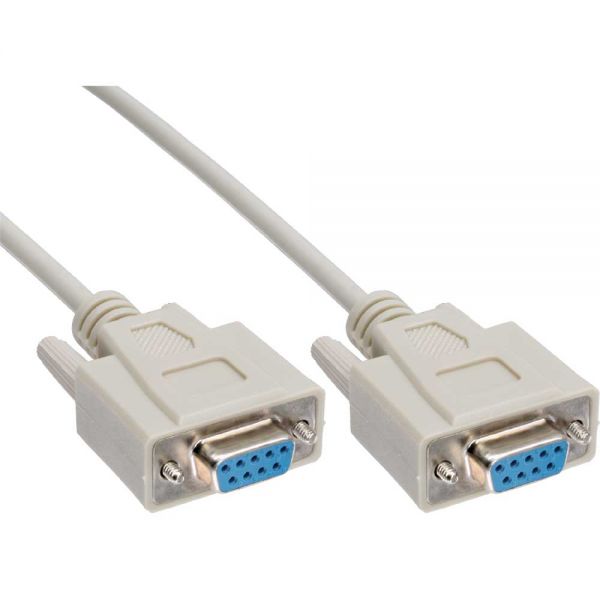 ASTROTEK 3m Serial RS232 Null Modem Cable - DB9 Female to Female 7C 30AWG-Cu Molded Type Wired crossover for data transfer between 2 DTE devices LS ASTROTEK