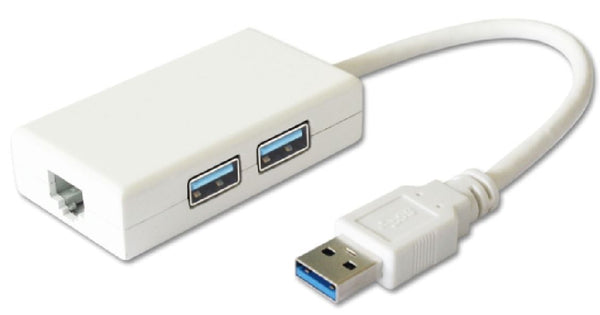 ASTROTEK USB 3.0 2 Ports Hub to Gigabit LAN RJ45 Ethernet Network Adapter Converter Cable 15cm ASTROTEK