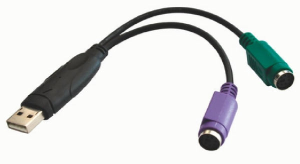 ASTROTEK USB 2.0 to PS2 Cable 15cm - for Mouse Keyboard Black Colour RoHS ASTROTEK