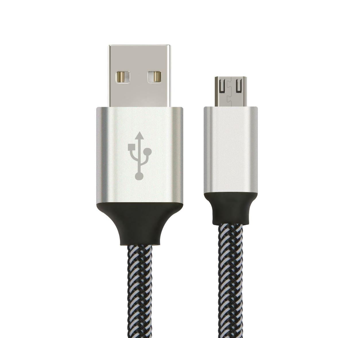 ASTROTEK 3m Micro USB Data Sync Charger Cable Cord Silver White Color for Samsung HTC Motorola Nokia Kndle Android Phone Tablet & Devices ASTROTEK
