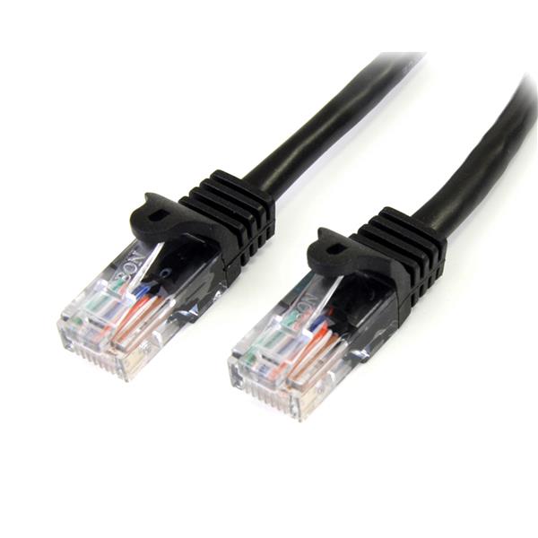 CABAC 1m CAT6 LAN Ethernet Network Snag-less Black Patch Lead LS CABAC