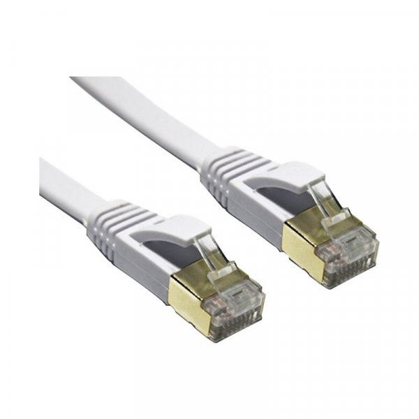 Edimax 15m White 10GbE Shielded CAT7 Network Cable - Flat EDIMAX