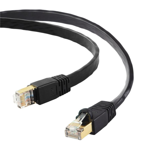 EDIMAX 1m Black 40GbE Shielded CAT8 Network Cable - Flat EDIMAX