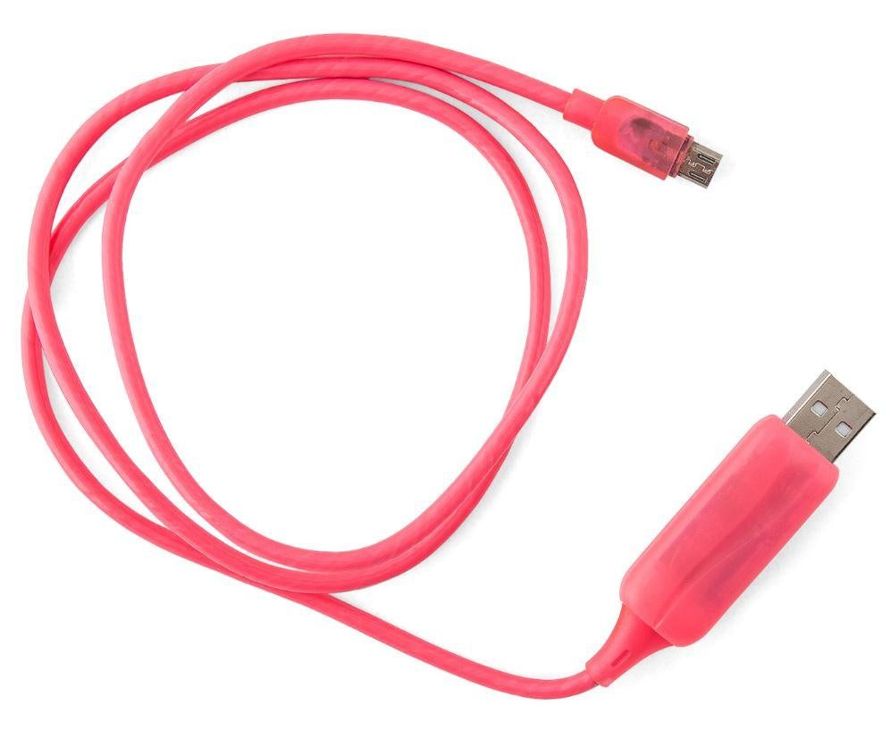 GENERIC 1m LED Light Up Visible Flowing Micro USB Charger Data Cable Pink Charging Cord for Samsung LG Android Mobile Phone GENERIC