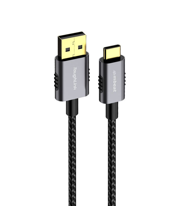mbeatÂ® 'Toughlink' 1.8m Braided USB-C to USB-A Cable MBEAT