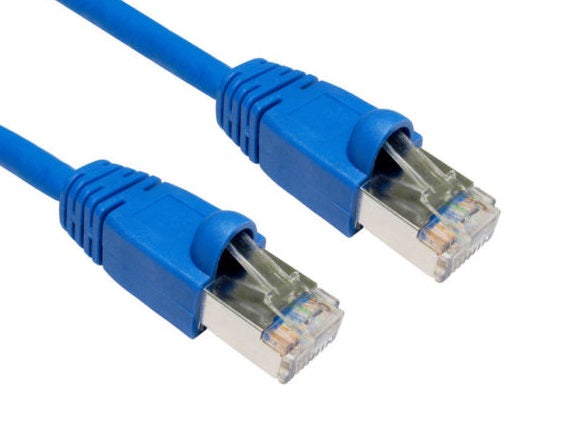 HYPERTEC CAT6A Shielded Cable 0.5m Blue Color 10GbE RJ45 Ethernet Network LAN S/FTP LSZH Cord 26AWG PVC Jacket HYPERTEC