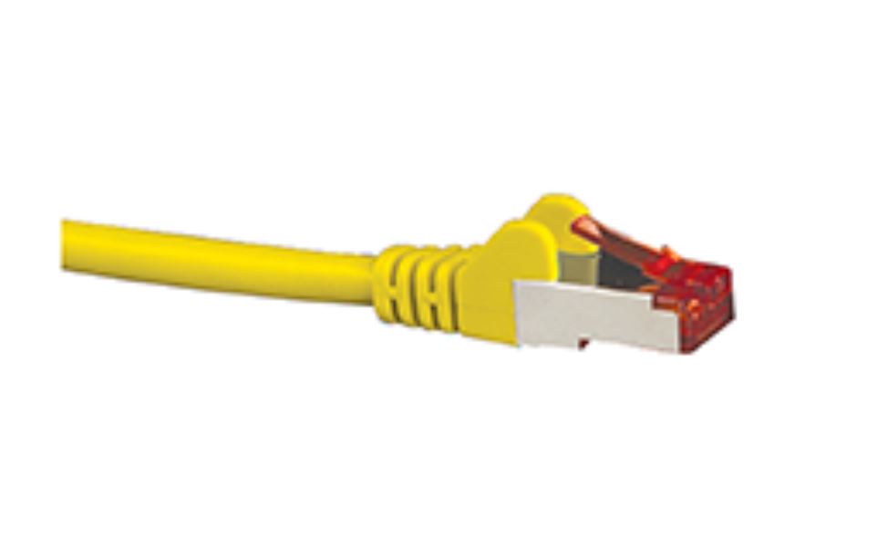 HYPERTEC CAT6A Shielded Cable 0.5m Yellow Color 10GbE RJ45 Ethernet Network LAN S/FTP Copper Cord 26AWG LSZH Jacket HYPERTEC
