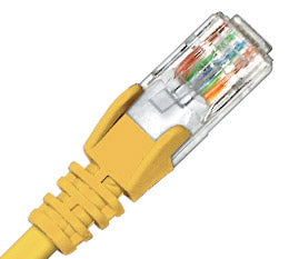 CABAC 1m CAT6 RJ45 LAN Ethernet Network Yellow Patch Lead CABAC