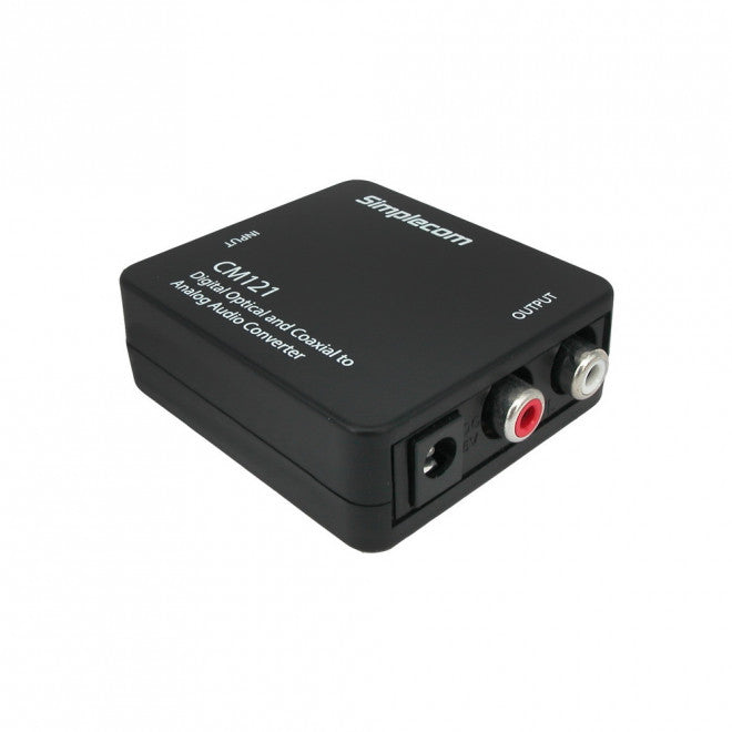 Simplecom CM121 Digital Optical Toslink and Coaxial to Analog RCA Audio Converter SIMPLECOM