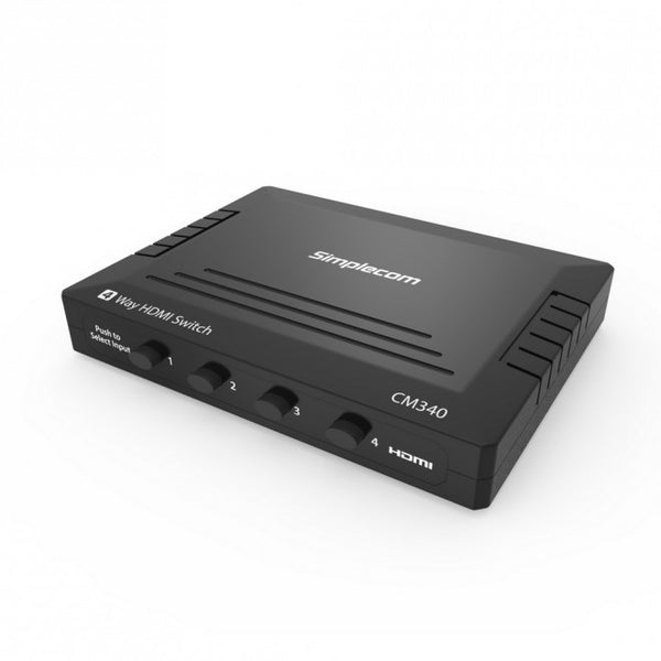 Simplecom CM340 Mechanical 4 Way HDMI Switch Box 4 Port 4K UHD HDCP SIMPLECOM