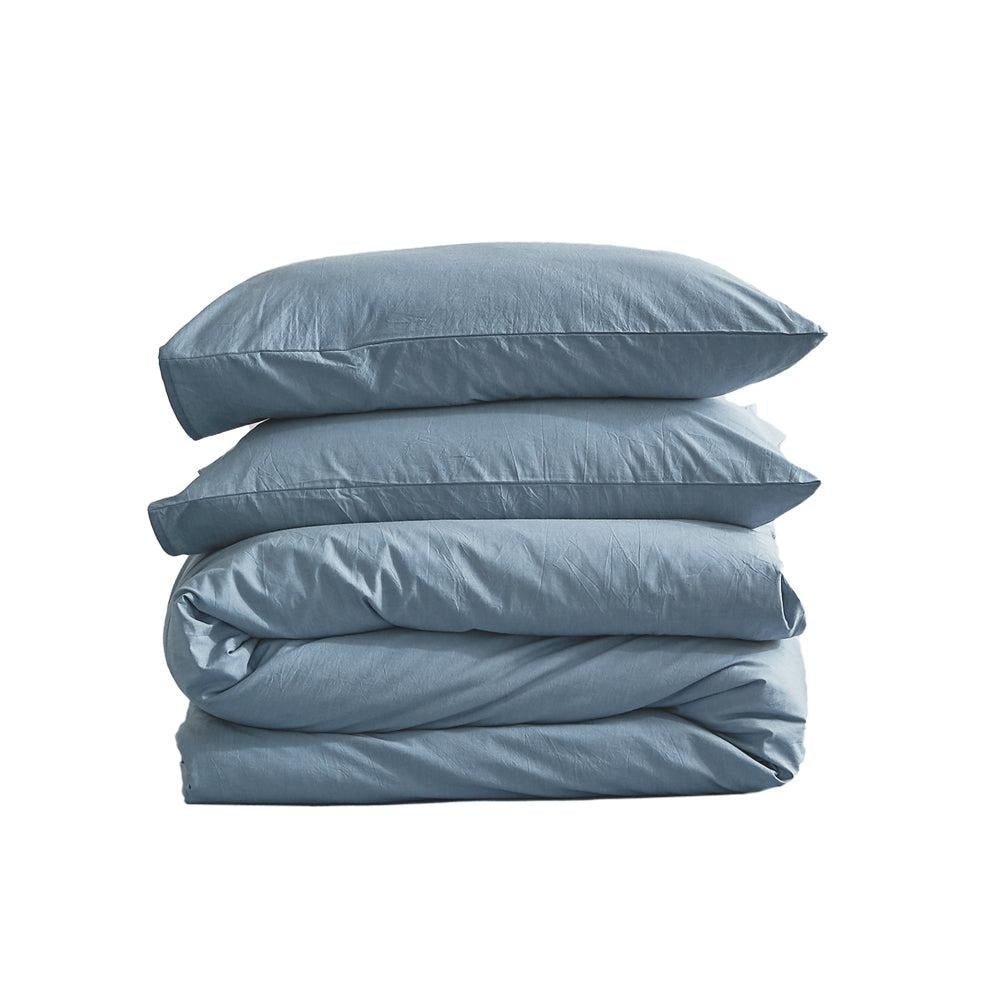 Cosy Club Duvet Cover Quilt Set Flat Cover Pillow Case Essential Blue Double Deals499