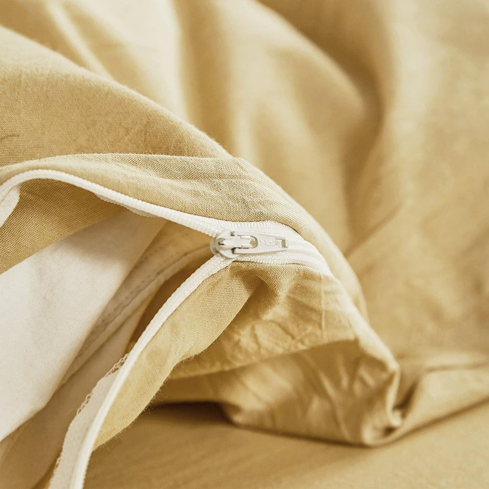 Cosy Club Duvet Cover Quilt Set Flat Cover Pillow Case Essential Yellow King Deals499