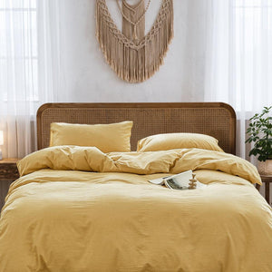 Cosy Club Duvet Cover Quilt Set Flat Cover Pillow Case Essential Yellow King Deals499