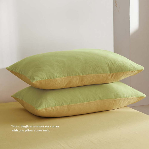 Cosy Club Duvet Cover Quilt Set Queen Flat Cover Pillow Case Yellow Inspired Deals499