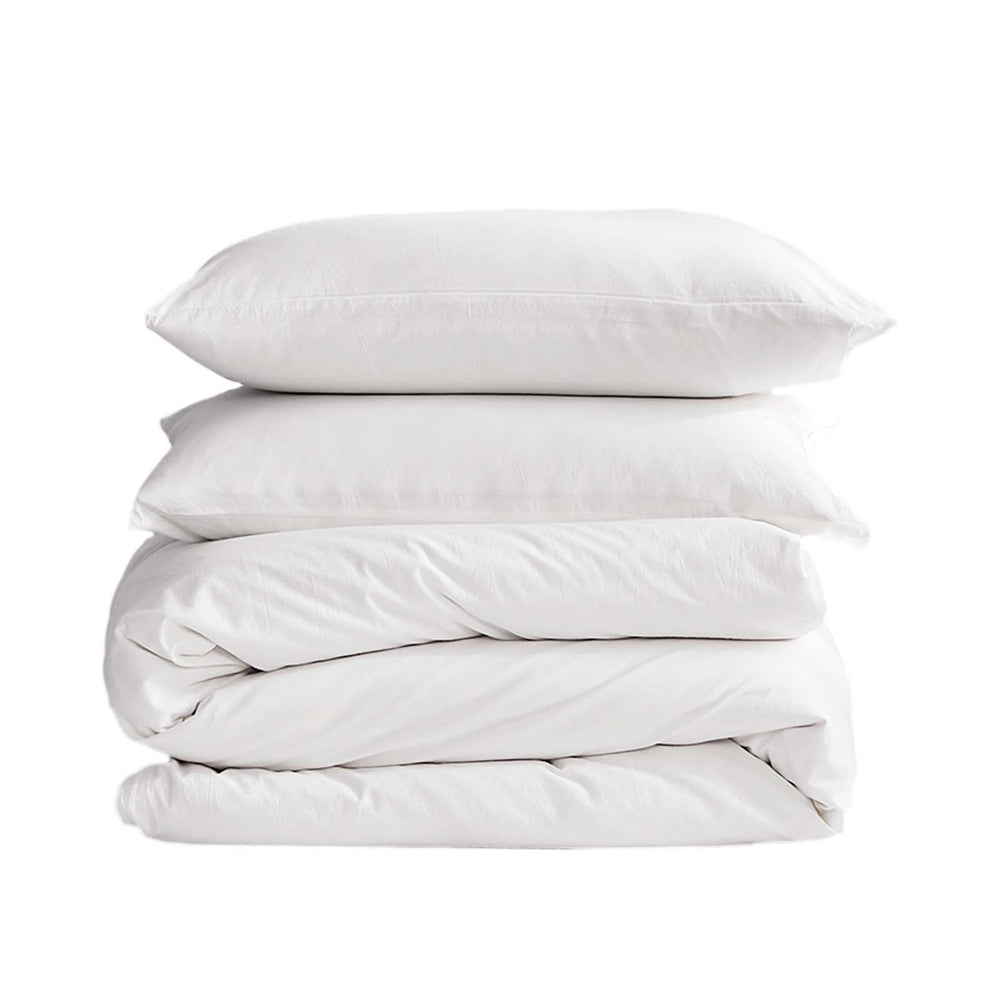 Cosy Club Duvet Cover Quilt Set Flat Cover Pillow Case Essential White Single Deals499