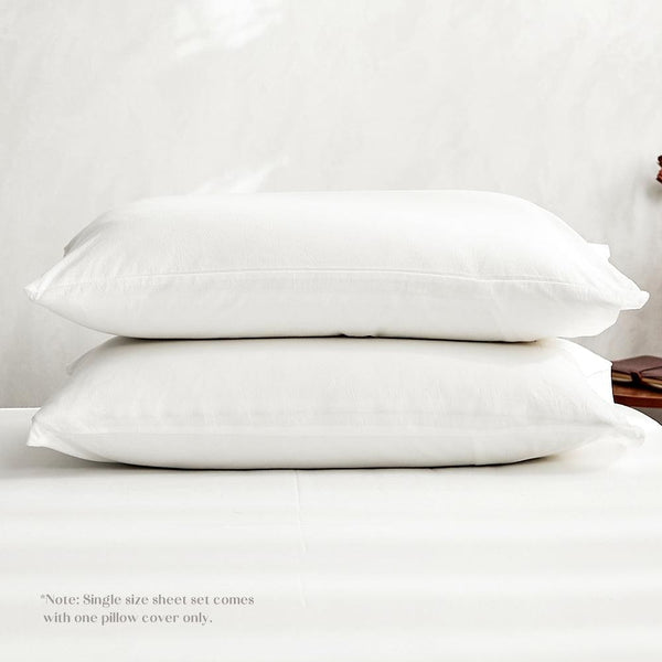 Cosy Club Duvet Cover Quilt Set Flat Cover Pillow Case Essential White Single Deals499