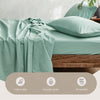 Cosy Club Sheet Set Bed Sheets Set Double Flat Cover Pillow Case Green Essential Deals499