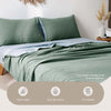 Cosy Club Sheet Set Bed Sheets Set 100% Cotton Double Cover Pillow Green Blue Deals499