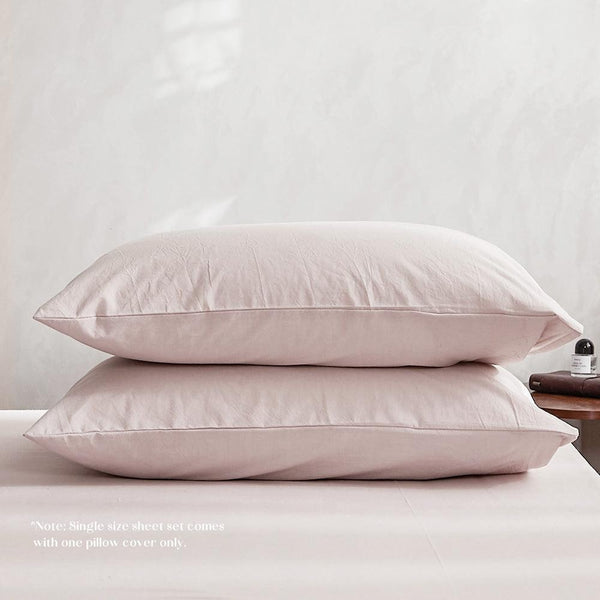 Cosy Club Sheet Set Bed Sheets Set Double Flat Cover Pillow Case Purple Essential Deals499