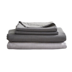 Cosy Club Sheet Set Bed Sheets Set Queen Flat Cover Pillow Case Grey Inspired Deals499
