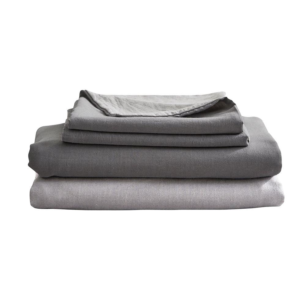Cosy Club Sheet Set Bed Sheets Set Single Flat Cover Pillow Case Grey Inspired Deals499
