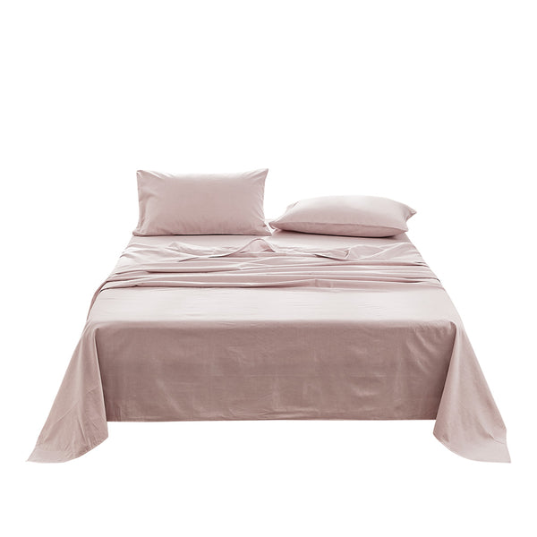 Cosy Club Sheet Set Bed Sheets Set Single Flat Cover Pillow Case Purple Essential Deals499