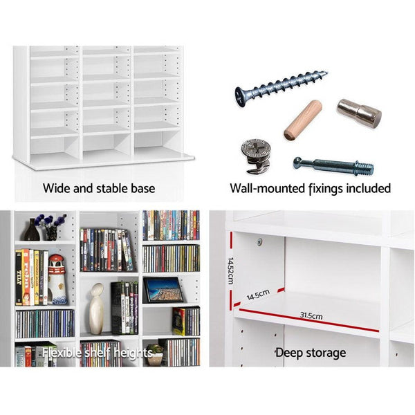 Artiss Adjustable Book Storage Shelf Rack Unit - White Deals499