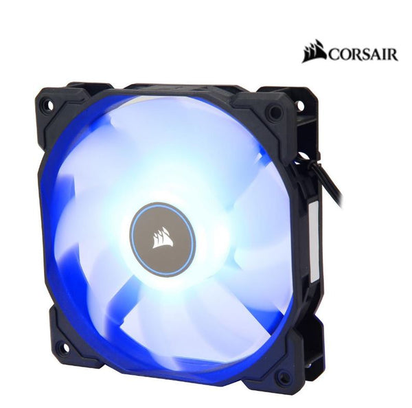 CORSAIR Air Flow 120mm Fan Low Noise Edition / Blue LED 3 PIN - Hydraulic Bearing, 1.43mm H2O. Superior cooling performance and LED illumination CORSAIR