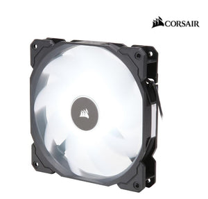 CORSAIR Air Flow 140mm Fan Low Noise Edition / White LED 3 PIN - Hydraulic Bearing, 1.43mm H2O. Superior cooling performance and LED illumination CORSAIR