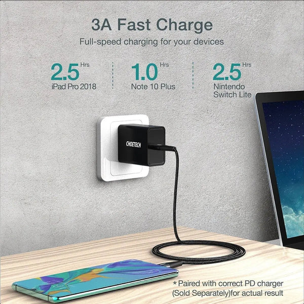 CHOETECH MIX00086 (XCC-1003 x2) 60W USB-C M to M 1.2m Cable 2pcs Combo Pack Deals499