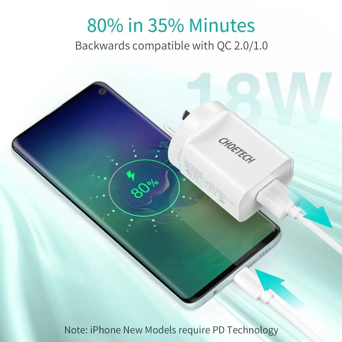 CHOETECH Q5003 18W QC Quick Charger (White) Deals499