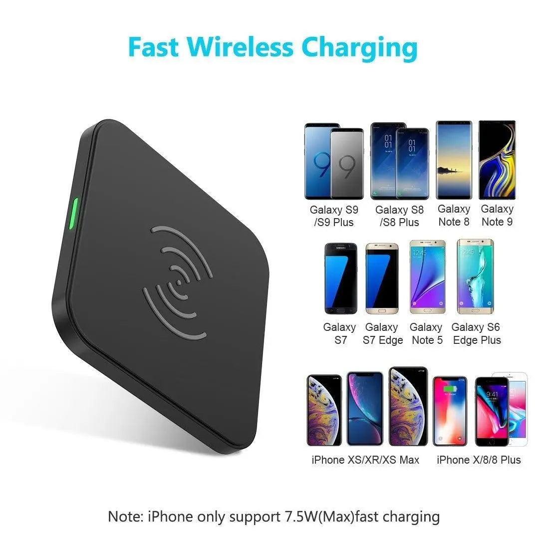 CHOETECH T511S Qi Certified 10W/7.5W Fast Wireless Charger Pad Deals499