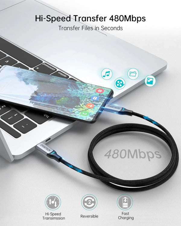 CHOETECH XCC-1002 USB-C to USB-C PD100W 5A Fast Charging Cable 1.8M Deals499